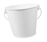 Cabilock Petit Seau en Fer-Blanc Blanc avec Poignée pour Collecte de Graisse et Grosse Capacité Adapté aux Barbecues en Plein Air et Salles de Classe