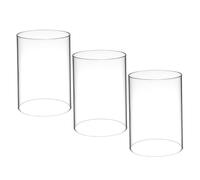 Cabilock Photophore Verre Conique Transparent 7x10 Cm Résistant Vent Cylindre pour Bougies Décoratives Intérieures Lot de 3 Pièces