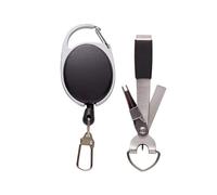 Cabilock Pince à Fil de Pêche Portable Pliable Mini Outil Métal Noir | Coupe-ligne Multifonction, Format Mini, avec Porte-clés, pour Pêche à Ligne et Usage Extérieur