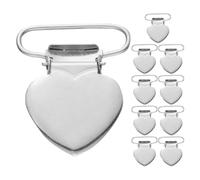 Cabilock Pinces à bretelles en fer cœur 10 pièces, pinces métalliques réglables et portables pour salopettes, occasions spéciales