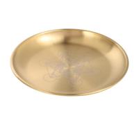Cabilock Plateau Décoratif Élégant et Design Distinctif Pentagramme en Acier Inoxydable Doré 14cm Porte-Bougie Pilier pour Autel et Contemplation