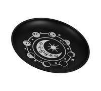 Cabilock Plateau Résistant la Déformation la Casse Porte-Bougie Rituel en Acier Inoxydable Noir Décor Délicat Rond Domestique pour Autel et Présent de Pendaison de Crémaillère