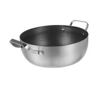 Cabilock Poêle antiadhésive en acier inoxydable 18/10 à double anse, motif, adaptée comme marmite chauffante et cuiseur vapeur
