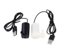 Cabilock Pompe à Eau Submersible Mini 2pcs avec Câble USB 1m, Débit Réglable 3l/min, Fonctionnement Silencieux en Pvc pour Fontaines et Étangs