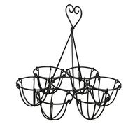 Cabilock Porte-œufs à 6 Trous avec Poignée - Support à Œufs en Métal Noir pour Cuisine - Panier à Vintage pour Rangement et Décoration - Présentoir Créatif pour de Pâques et Éponge de Maqui
