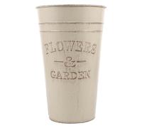 Cabilock Pot de Fleurs en Métal Vintage 25 CM Seau à Fleurs en Fer sans Poignée pour Balcon Jardin Décoration Rustique