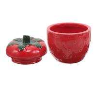 Cabilock Pot de Rangement pour Stockage Scellé Rouge en Céramique de Fraise avec Couvercle Hermétique pour Bijoux et Épices Petits Espaces