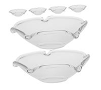Cabilock Protège-Gouttes Design Rond Minimaliste Lot de 6 en Verre Transparent Résistant à Haute Température pour Bougies Coniques pour Décoration de Mariage et Relaxation