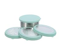 Cabilock Râpe à Fromage Multifonction avec Récipient et Couvercle Ustensile Cuisine Inox Zesteur Manuel Stable pour Fruits et Légumes Design Rond Antidérapant Facile à Nettoyer