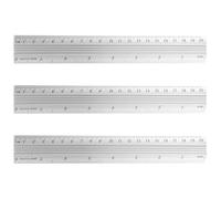 Cabilock Règle Droite à Tracer en Alliage D'aluminium, 20cm, Argenté, Lot de 3, Outil de Mesure pour Bureau, Architectes et Ingénieurs