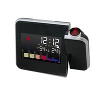 Cabilock Réveil Projection à Piles Horloge Rotative avec Snooze Affichage LED Température Et Humidité Couleur Noire