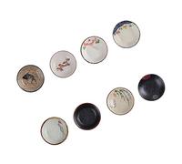 Cabilock Set de 8 Petites Assiettes en Céramique Multi-fonctionnelles pour Assaisonnement et Amuse-gueules, Maison Café Couleur Aléatoire