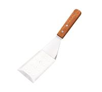 Cabilock Spatule à Steak Inox Manche Bois Ergonomique Grosse Taille Spatule De Cuisson Multifonction Pour Crêpes Pizza Pâtisserie Usage Domestique Et Professionnel