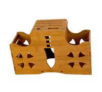 Cabilock Support de Rangement pour Couteaux Accessoire Cuisine Robuste et Pratique Porte-ciseaux en Bambou Marron pour Organiser Ustensiles Cuisine