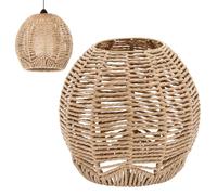 Cabilock Suspension en rotin - Lampe suspendue - Abat-jour en osier - Remplacement pour E27 - Lampe de table - Lampadaire - Plafonnier - Décoration de salon - Sans ampoule