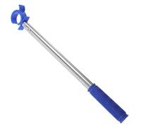 Cabilock Tige de Traction pour Fenêtre Réglable en Acier Inoxydable Bleu | Crochet en C, Poignée Antidérapante, pour Vitrages Hauts ou Difficiles, Usage Intérieur Écoles