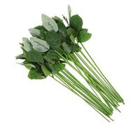 Cabilock Tiges de Roses Artificielles Vertes Flexibles en Plastique Lot de 30 pour Projets Floraux et Décoration de Fleurs de Sympathie