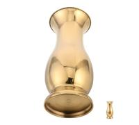 Cabilock Vase à Fleurs en Acier Inoxydable Moderne, Rond, Décoratif | Finition Métal Brossé et Poli, Base Stable, Nettoyage Facile, Décoration de Table pour Anniversaire