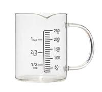 Cabilock Verre doseur en Verre Transparent de 250 ML - pour café, Lait, Farine, Liquide, Cuisine