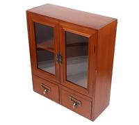 Cabilock Vitrine Meuble de Rangement Décoratif Marron Murale Double Portes en Bois Vintage Facile à Installer Armoire pour Chambre Cuisine