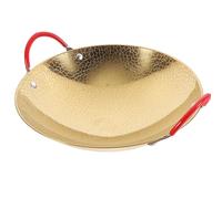 Cabilock Wok Maison à Double Poignée en Acier Inoxydable, Casserole Or | Chauffe Homogène, Transport Facile, Usage Barbecue Cuisine Japonaise, Format Pratique, pour Ramen et Service