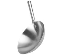 Cabilock Wok pour Plaque à Induction en Acier Inoxydable Argenté | Poêle Wok Chinoise, Fond Rond, Soudure de Poignée, Rivets Visibles, Cuisson Rapide, Nettoyage Facile Style Aléatoire