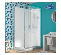 Cabine à porte pivotante receveur haut 100X80 Eden rectangulaire - KINEDO CA8260