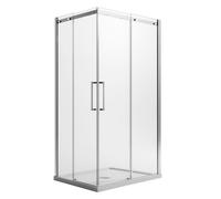 CABINE DE DOUCHE 110X110 VERRE 8MM ANGULAIRE PORTE COULISSANTE EASYCLEAN CARRÉE