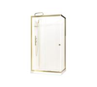 Cabine de douche 110x80cm dorée à porte coulissante - mitigeur mécanique - Goldy AURLANE