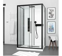 Cabine de douche 115x90x210 cm avec receveur + bonde 90mm + Grille linéaire - FACTORY 2