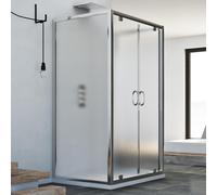 Idralite Cabine de douche Sintesi Trio 2 Portillons Gris rectangulaire 185 cm