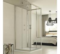 Idralite Cabine Douche 3 côtés 80x90x80 CM H198 Transparent Mod. Evolution Trio