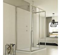 Idralite Cabine douche Young Trio 1 Porte 90x100x90 cm Verre 6mm Aluminium Gris