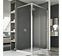 CABINE DE DOUCHE 80X110 CM ANGULAIRE 1 PORTE COULISSANTE GRANITÉ C