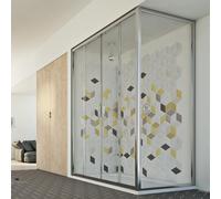 CABINE DE DOUCHE 80X120 CM H198 ANGULAIRE 2 PORTES TRANSPARENT COULISSANT PAROI