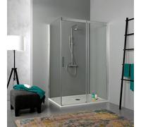 CABINE DE DOUCHE 80x130 ANGULAIRE AVEC PORTE COULISSANTE