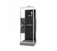 Aurlane Cabine de douche Study 2 80x80 cm 2 portes pivotantes sérigraphié gris anthracite