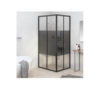 vidaXL Cabine de douche à bandes ESG 90x70x180 cm Noir