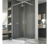 CABINE DE DOUCHE ANGULAIRE OUVERTURE COULISSANTE EN VERRE DE 6MM MODÈLE JUNIOR
