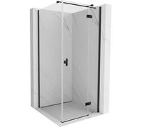 Cabine de douche battante côté droit Mexen Mist H T 120 x 120 cm, transparent, noir - 8A5T-120-120-70-00-P