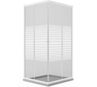 Idralite Cabine de douche carrée 90x90 cm H185 Verre sérigraphié Profilés aluminium blanc