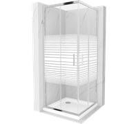 Cabine de douche carrée Mexen Rio 70 x 70 cm chrome avec baignoire blanche