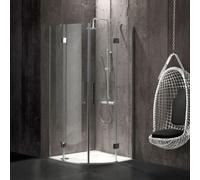 CABINE DE DOUCHE CARRÉE OUVERTURE ANGULAIRE 80X80 EN VERRE 6 MM SANS STRUCTURE LONDON