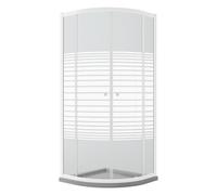Idralite Cabine de Douche Demi-circulaire 80x80 cm H185 Verre sérigraphié Blanc