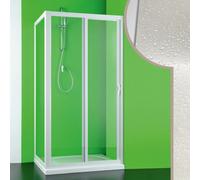 Cabine douche en acrylique mod. Mercurio 90x110 CM avec ouverture laterale - FORTE - Coulissante - Blanc
