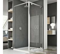 Idralite Cabine de douche Sintesi Duo 70x80 cm H185 transparent 2 portillons