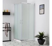 CABINE DE DOUCHE EN VERRE DÉPOLI CARRÉE 80X80 AVEC PORTES COULISSANTES GIADA