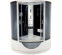 Cabine de douche hydromassante - ONDEE FARO - Gris - Jets massants, cabine intégrale avec équipements