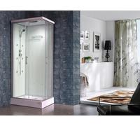 Cabine de douche hydromassante TYRAL - 6 zones de jets de massage - L90 x l 70 x H212 cm - pluie tropicale et douchette