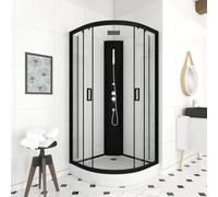 Cabine de douche LIFT UP BLACK 1/4 de cercle 85x85x235cm